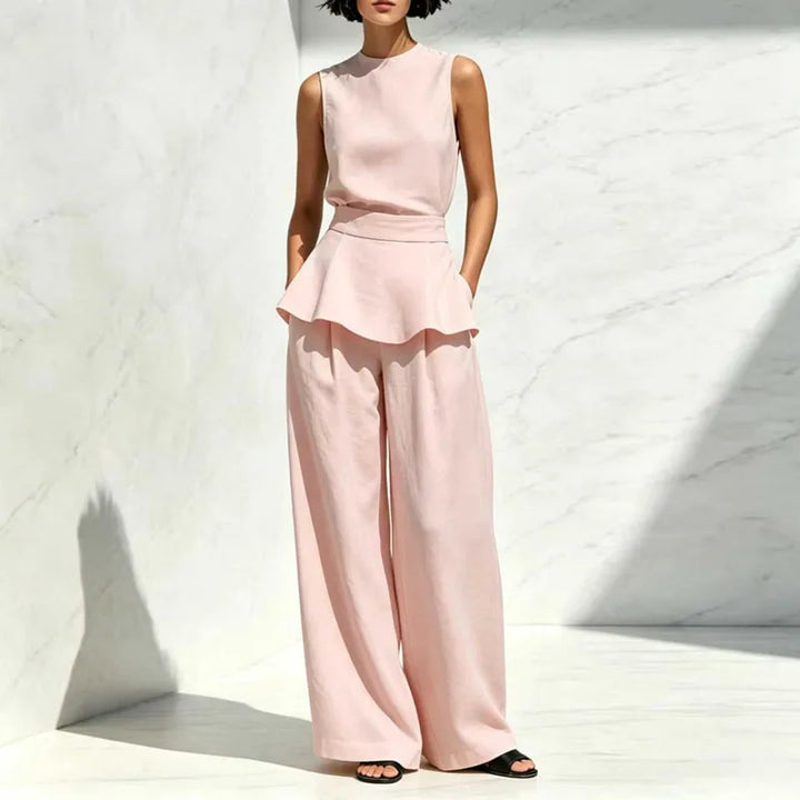 Florina Sleeveless Wide Leg Pants Set