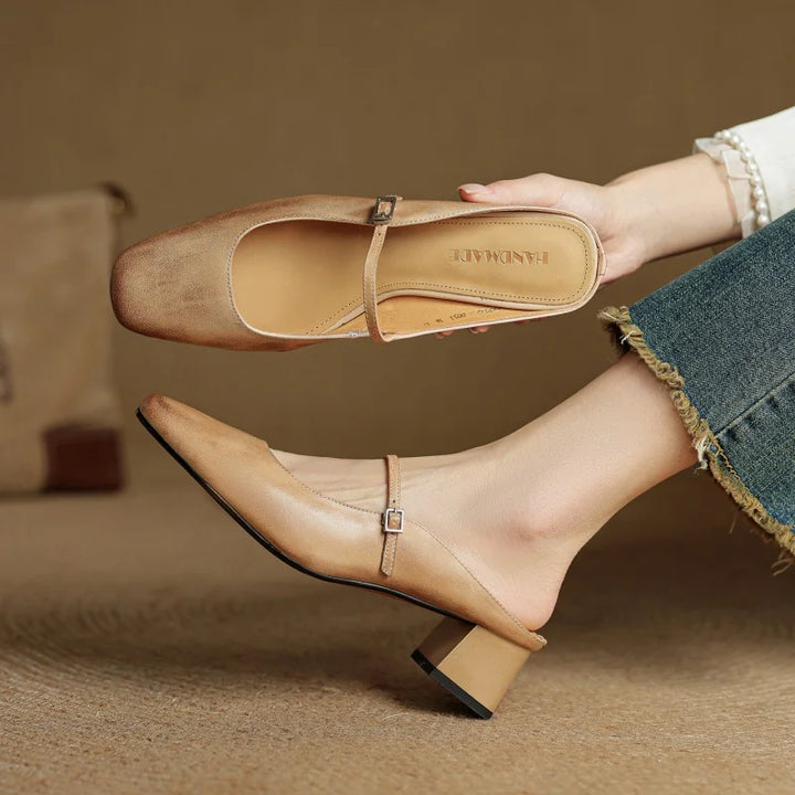 Greta Genuine Leather Mules