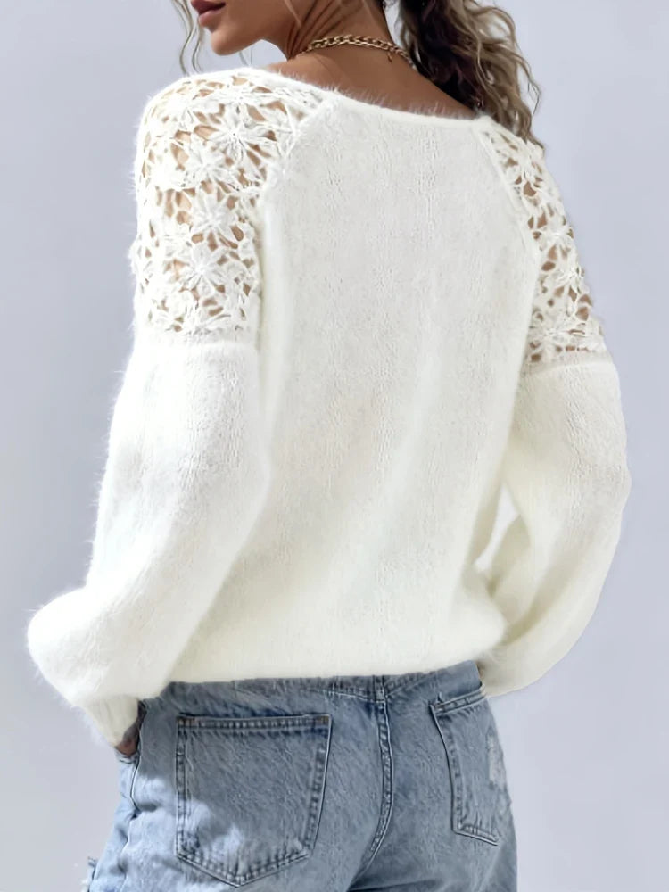 Fiona Open Knit Lace Sweater