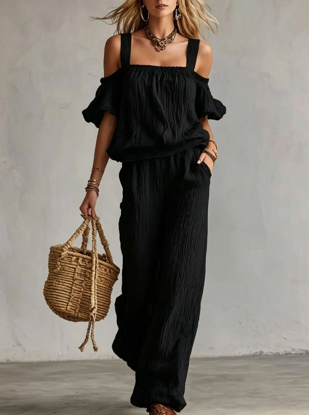 Claire Ruffle Relaxed Trouser Set