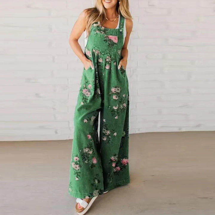 Corielle Elegant Floral Wide Leg Jumpsuit