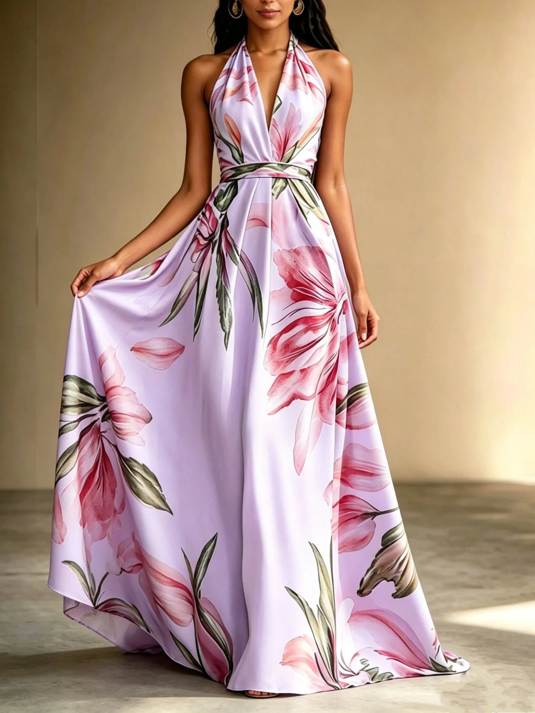 Loraine Floral Maxi Wedding Guest Dress