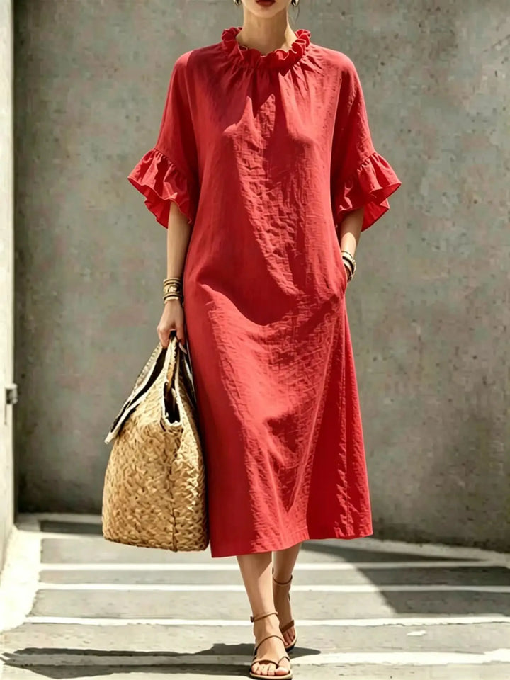Alessia Ruffle Sleeve Midi Dress