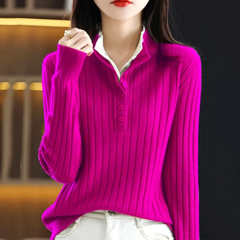 Marceline Button Up Ribbed Sweater