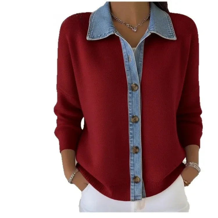 Colette Denim Placket Cardigan