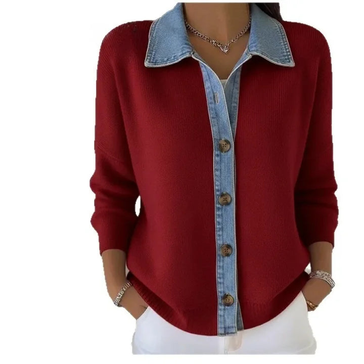 Colette Denim Placket Cardigan