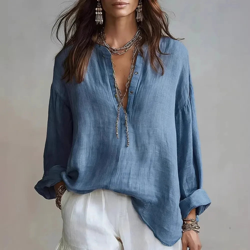 Aliyah Oversized Linen Blouse