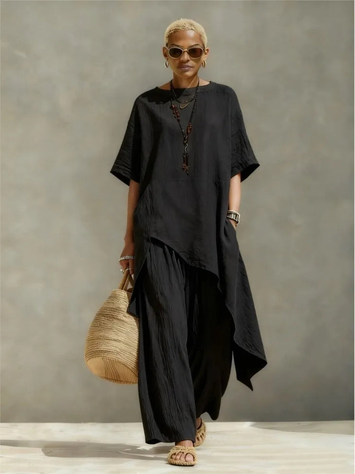 Selvin Relaxed Fit Asymmetrical Top Set