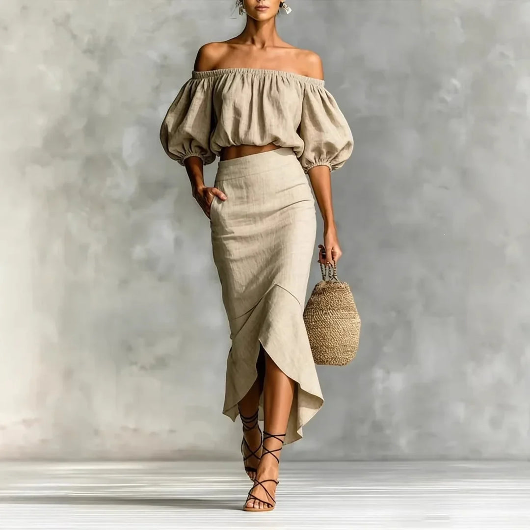 Nadia Off Shoulder Skirt Set