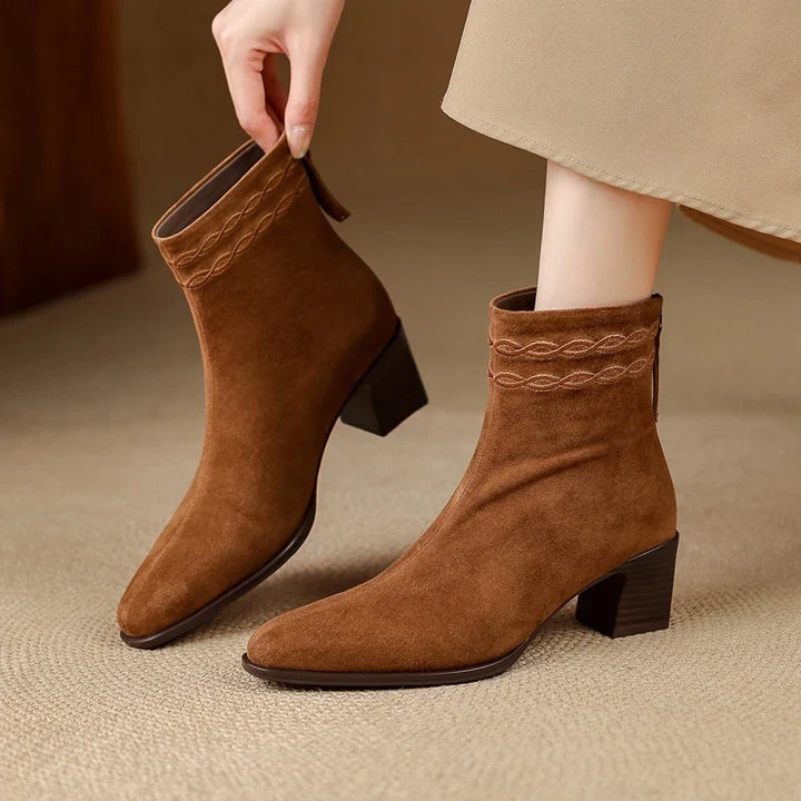 Thalia Square Toe Ankle Boots