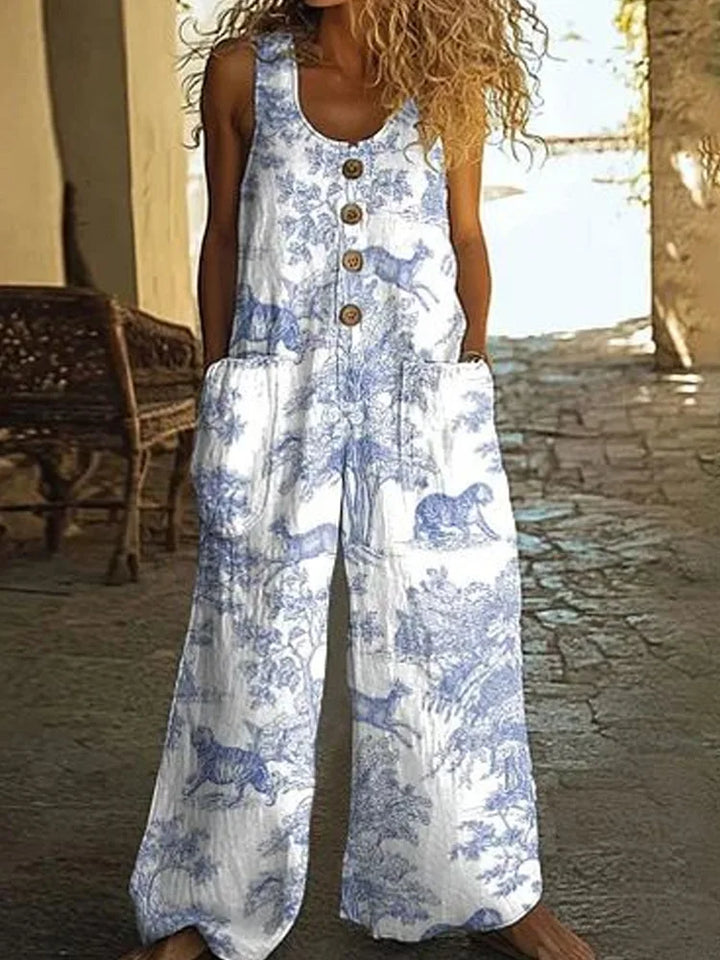 Melina Boho Floral Wide Leg Jumpsuit