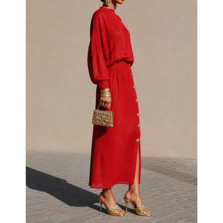 Theodora Balloon Sleeve Sweater Dress
