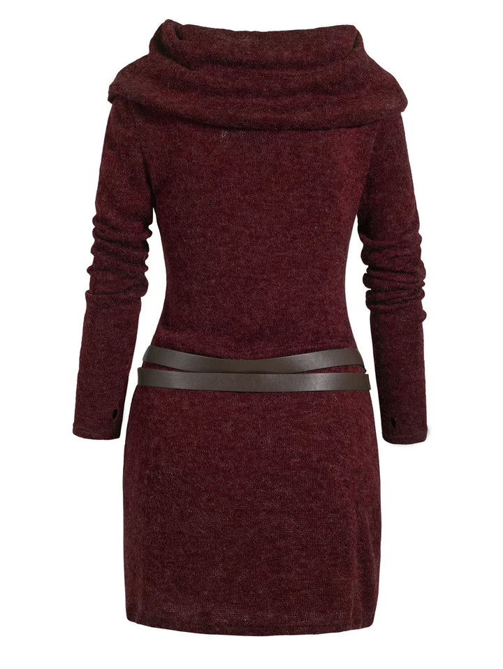 Marigolde Cowl Neck Sweater Dress