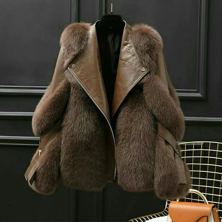 Colette Faux Fur Moto Jacket