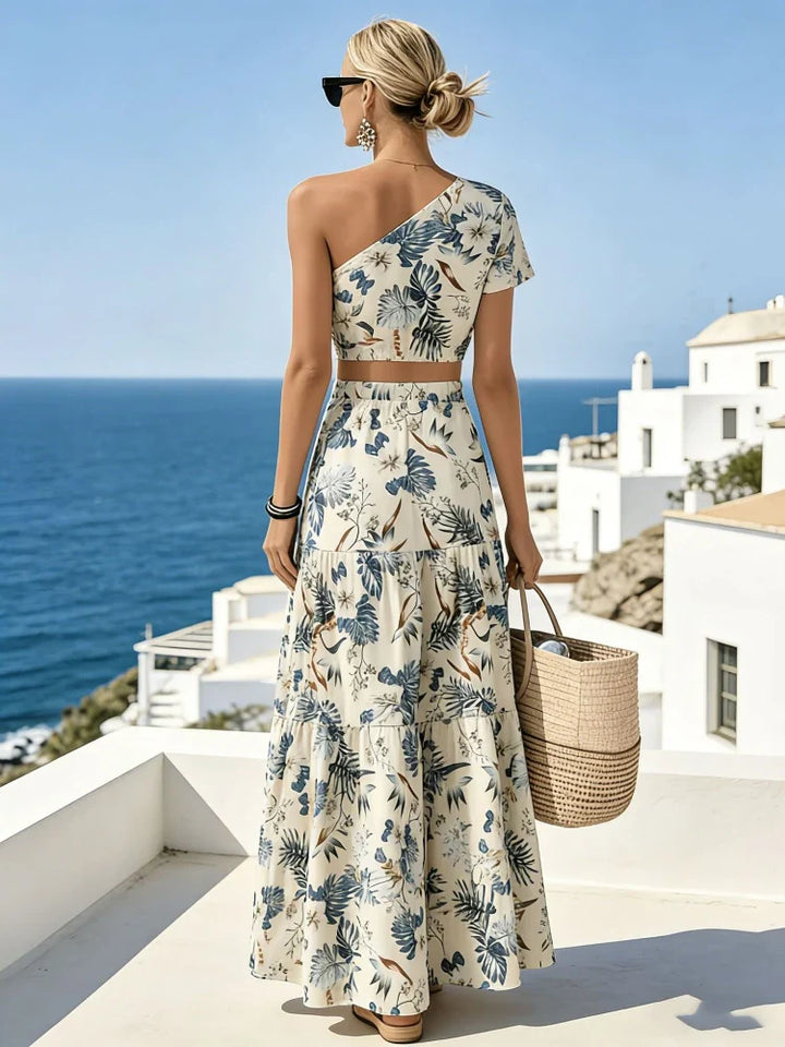 Brionne One Shoulder Floral Skirt Set