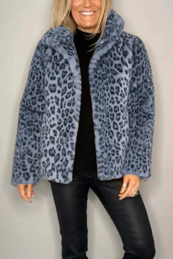 Adair Turn Down Leopard Coat
