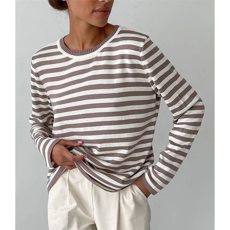Margot Striped Crew Sweater