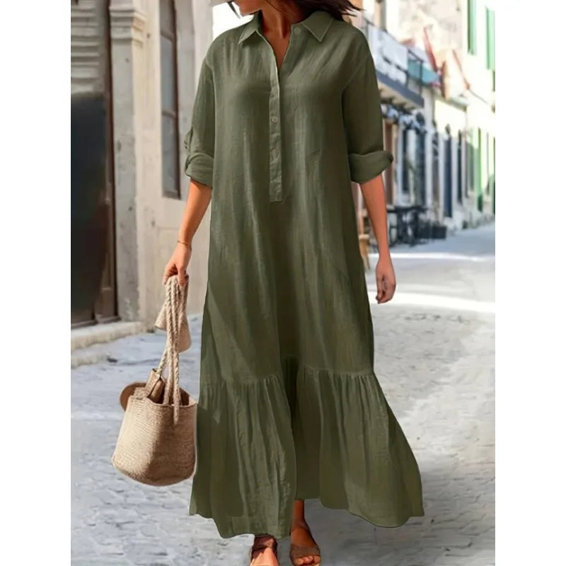 Nina Linen Shirt Maxi Dress