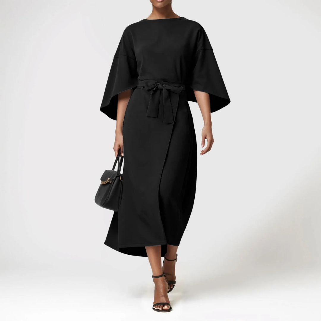 Natalie Tie Waist Elegant Maxi Dress