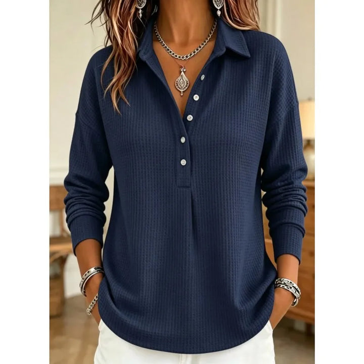 Rosamel Waffle Knit Polo Sweater