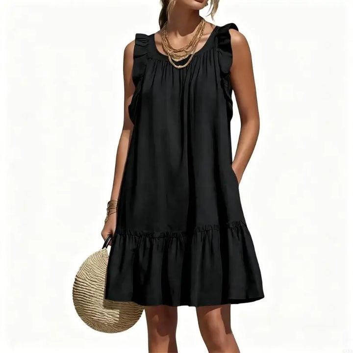Clarissa Ruffle Sleeve V Neck Mini Dress