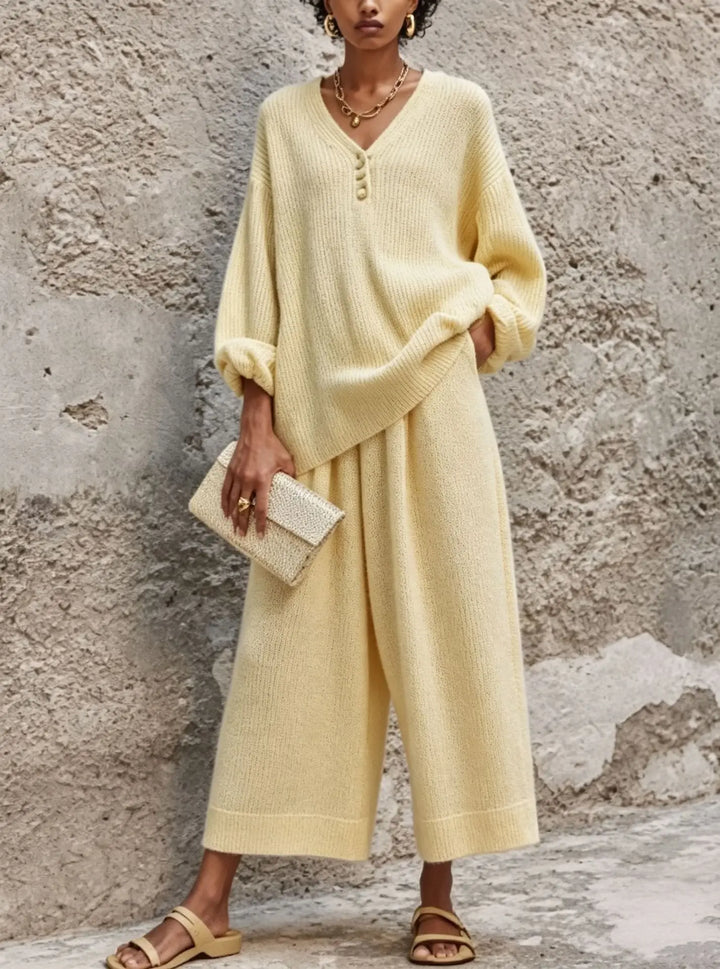 Juliette Button Placket Sweater Set