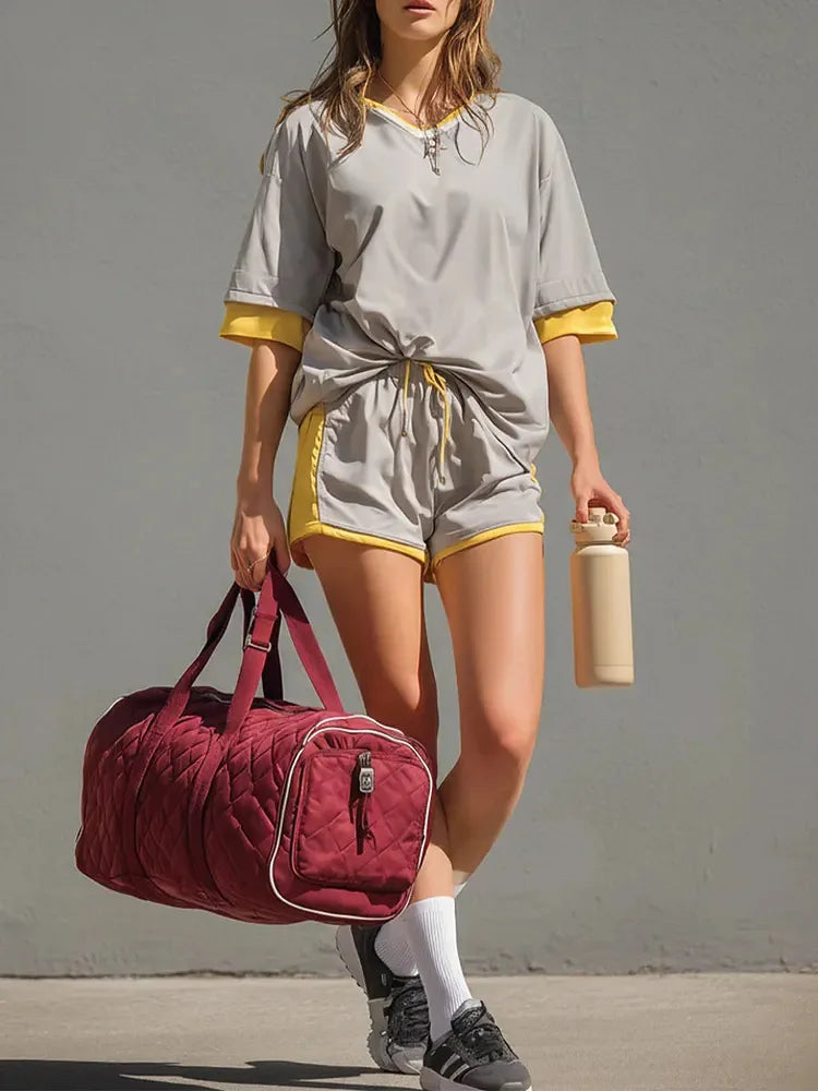 Bianca Color Block Shorts Set