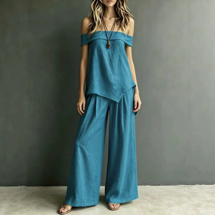 Helen Off Shoulder Pant Set