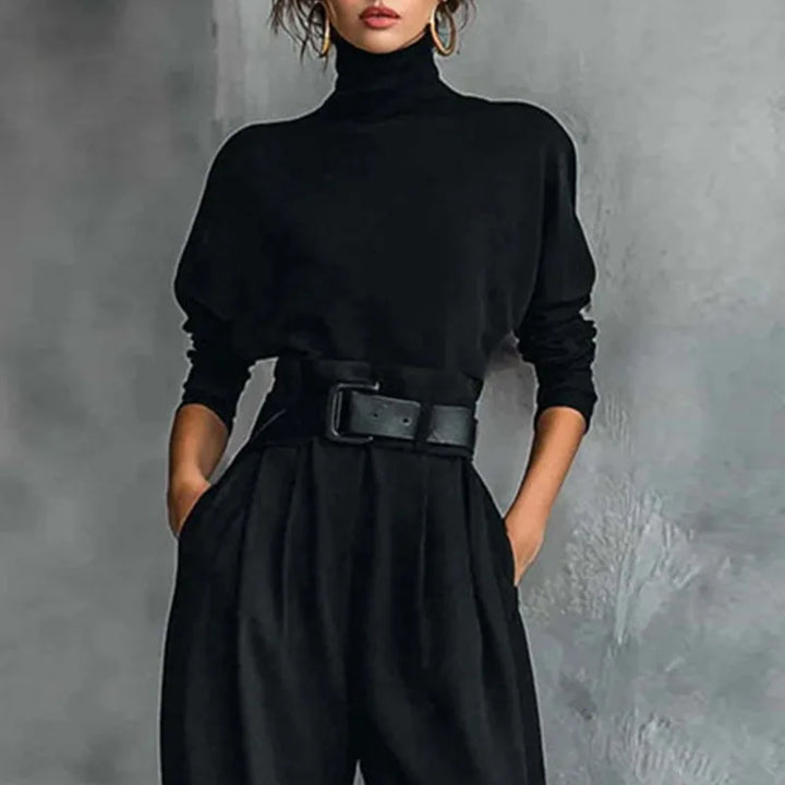 Elena Elegant Turtleneck Pant Set