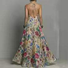 Sabella Vintage Floral Flowy Maxi Dress