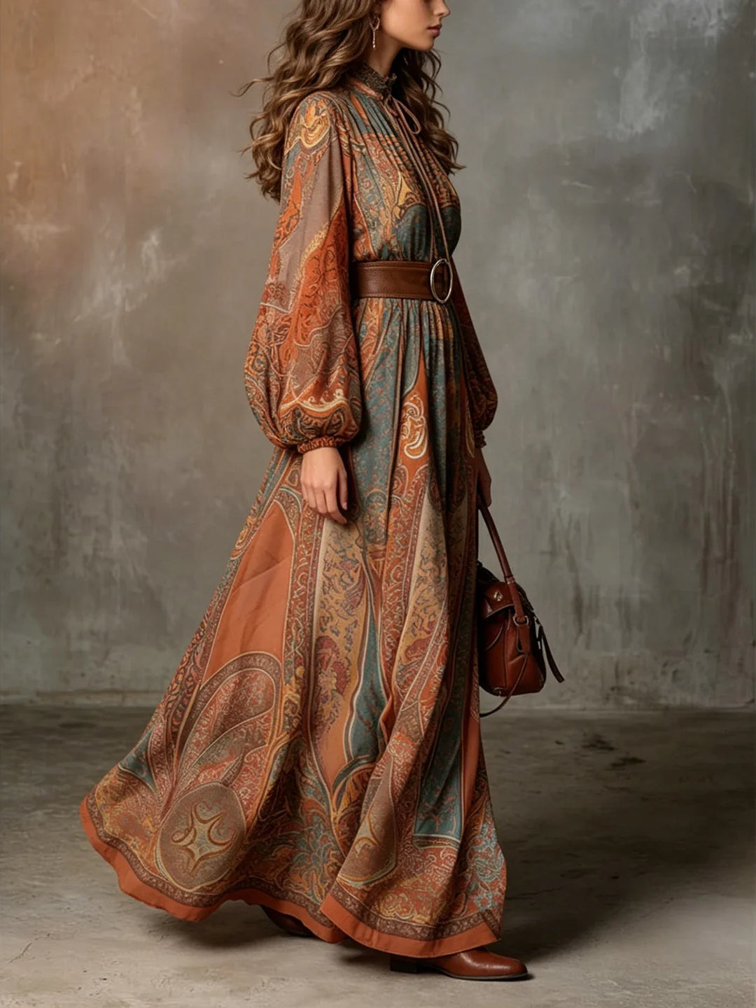Liora Paisley Print Maxi Dress