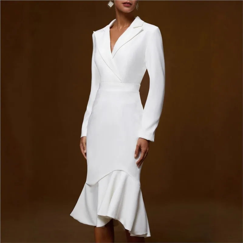Vesna Notched Lapel Dress