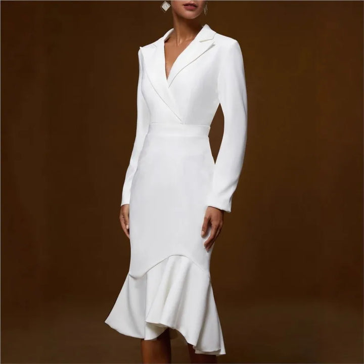 Vesna Notched Lapel Dress