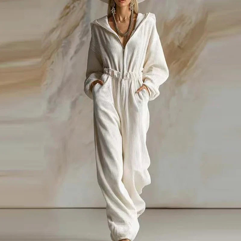 Marsh Ribbed Hooded Jumpsuit