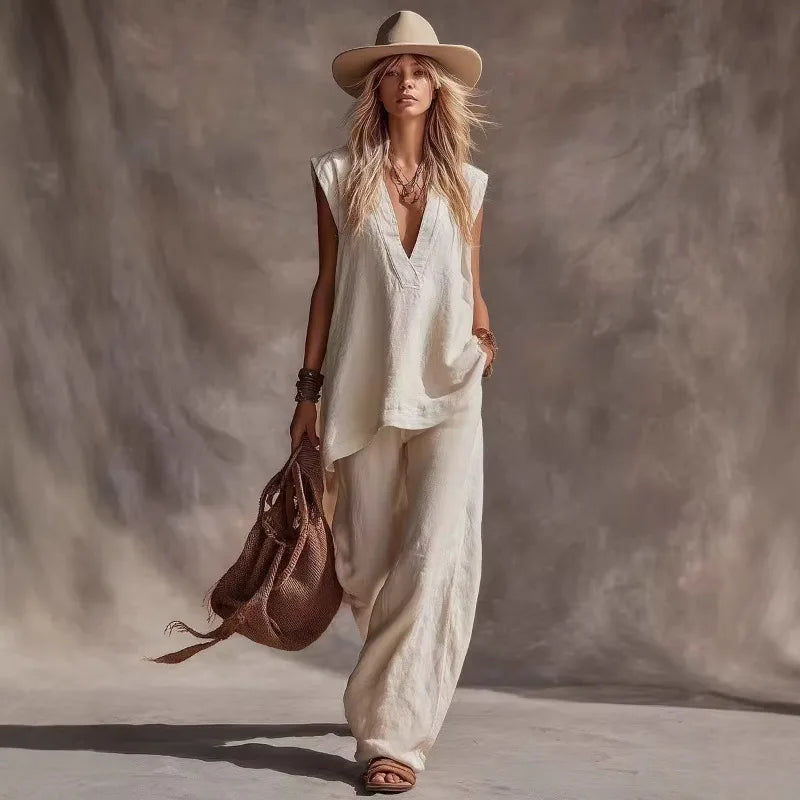 Norvelle V Neck Summer Matching Set
