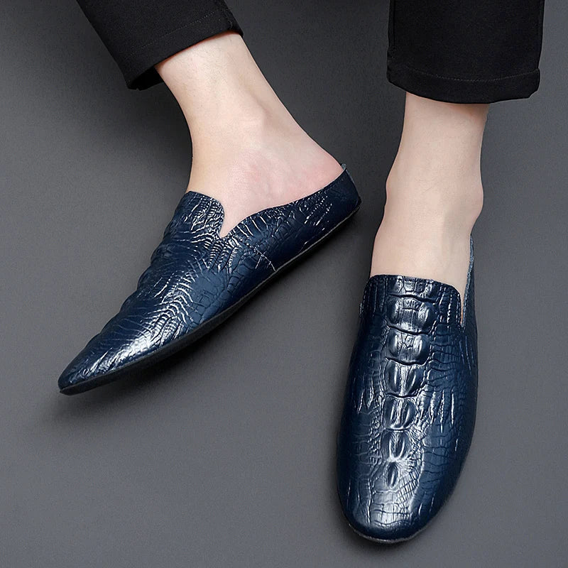 Aaron Crocodile Mule Loafers