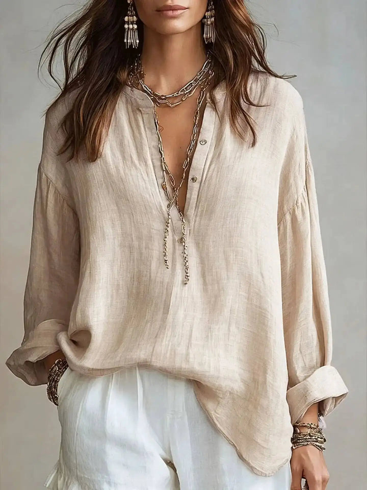 Aliyah Oversized Linen Blouse