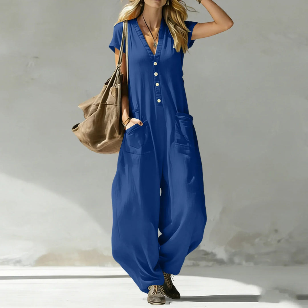 Emery V-Neck Wide Leg Jumpsuit
