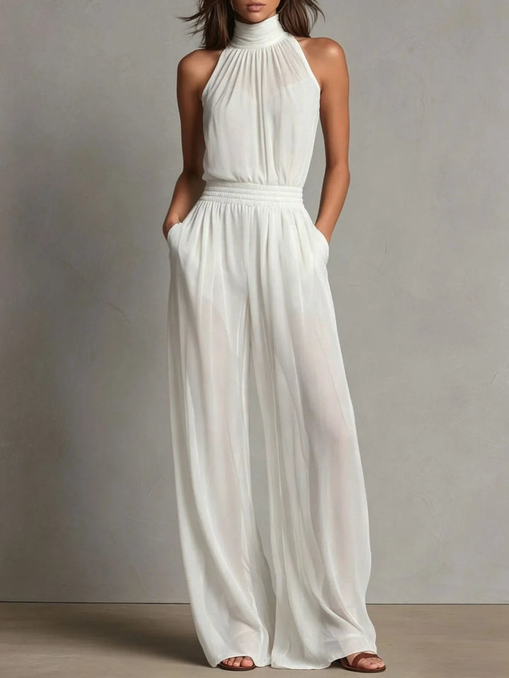 Aleena Halter Wide Leg Jumpsuit