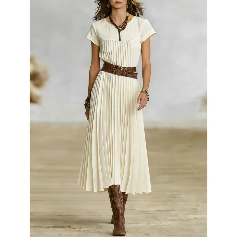 Tristana Elegant Pleated Maxi Dress