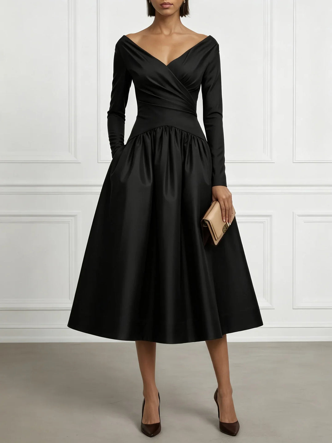Celine Wrap Bodice Midi Dress