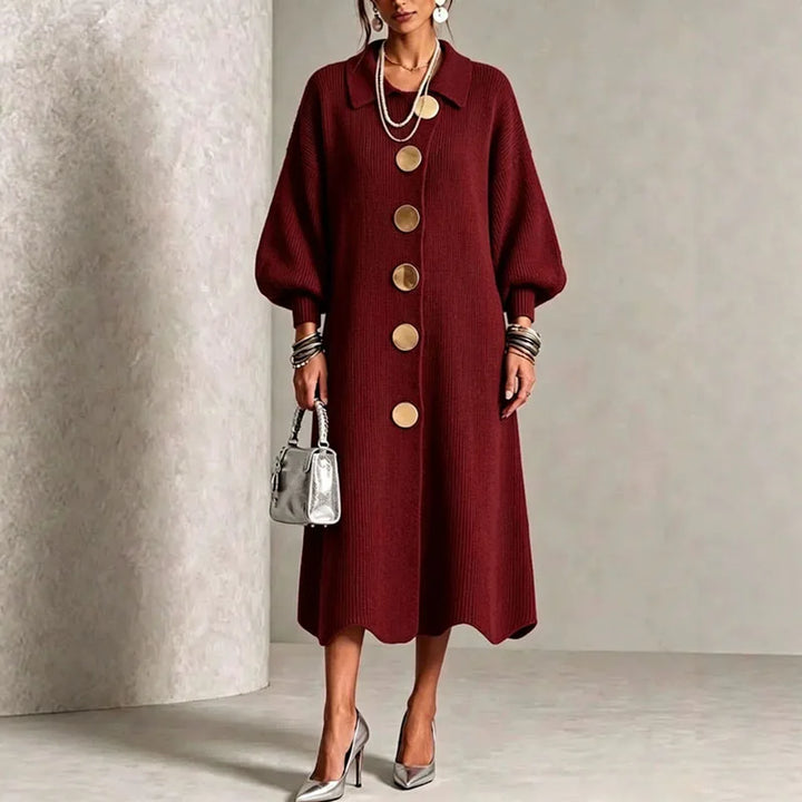 Isadora Button Front Sweater Dress