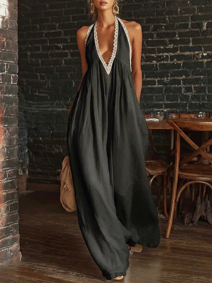 Helena Lace Trim Maxi Dress