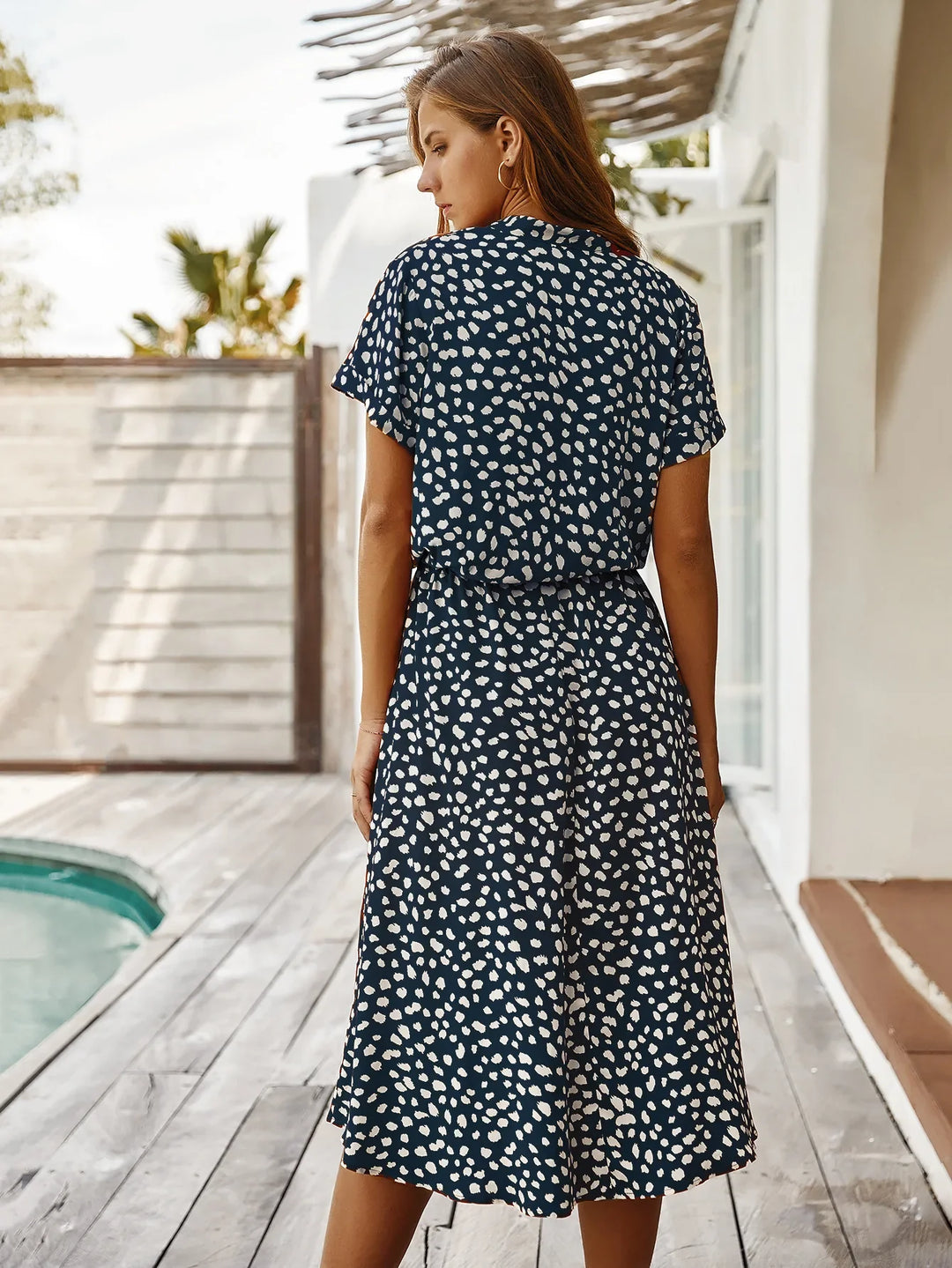 Beatrice Printed Midi Shirt Dress