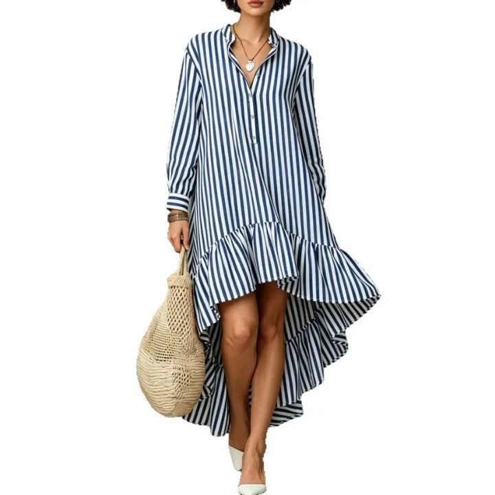 Juno Stand Collar Midi Dress