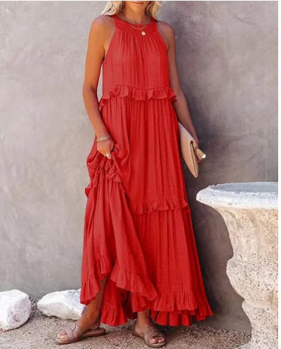 Avalon Ruffle Trim Maxi Dress