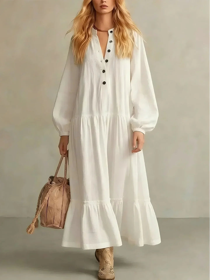 Mia Button Front Tiered Maxi Dress