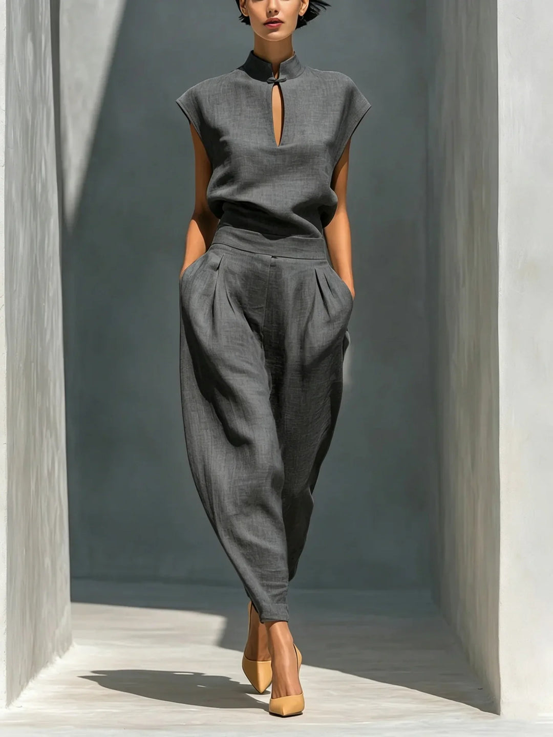 Hannah Modern Mandarin Collar Set