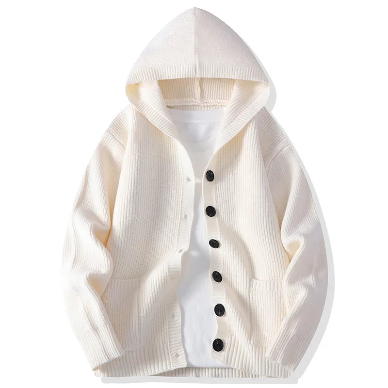 Torin Hooded Button Cardigan