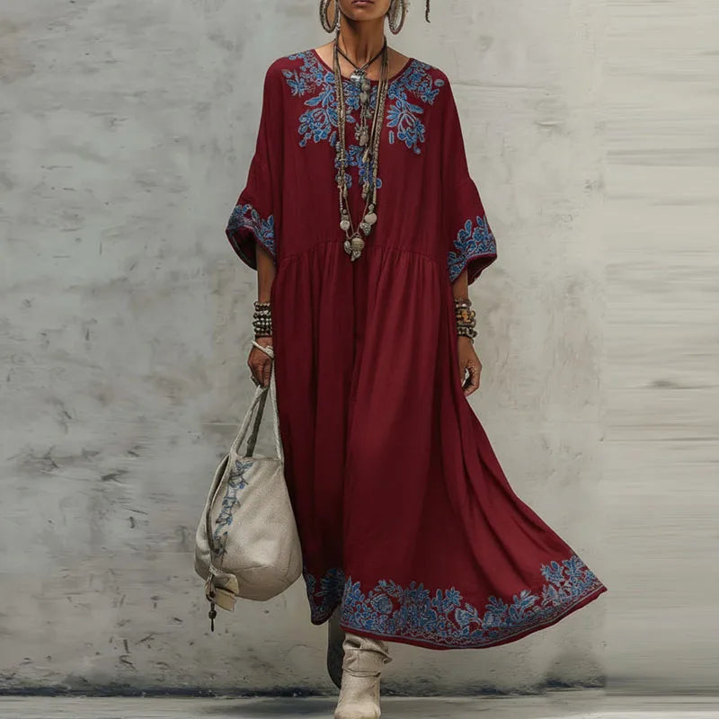 Julia Embroidered Kaftan Dress